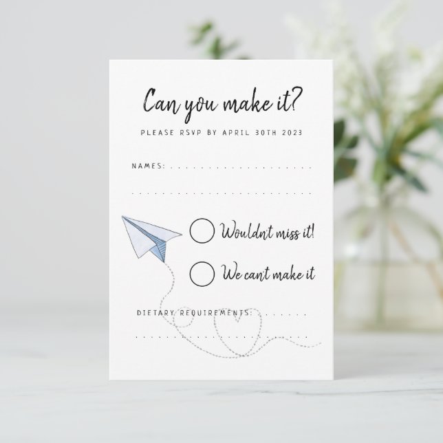 Empaquetar tu tarjeta de respuesta RSVP de boda de (Anverso de pie)