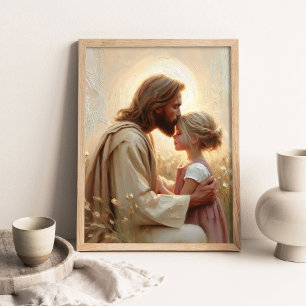 Empatía y Amor, Arte Cristiano, Jesús y Niña Ar
