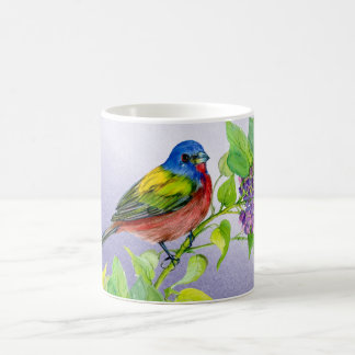 Empavesado pintado en la taza de café de la rama