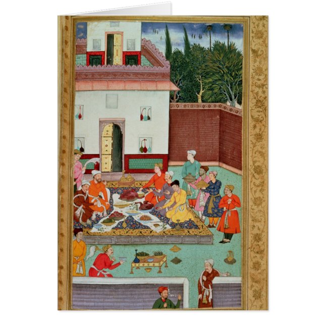 Emperador de Mughal que festeja en un patio (Frente)