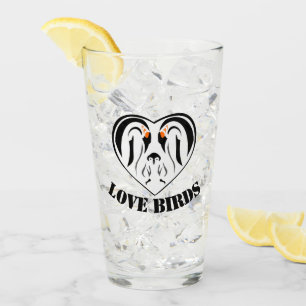 Emperador Penguin Family Love Heart Glass