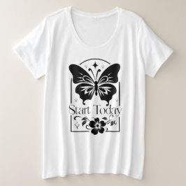 Empieza hoy inspirador mariposa camiseta