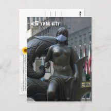 Empleada con mascarilla - NYC V postal