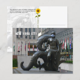 Empleada con mascarilla - postal NYC H