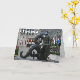 Empleada con mascarilla - tarjeta de NYC