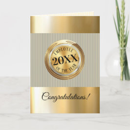 Empleado del emblema de oro falso de la tarjeta de