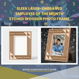 Empleado del mes con grabado láser moderno y brill