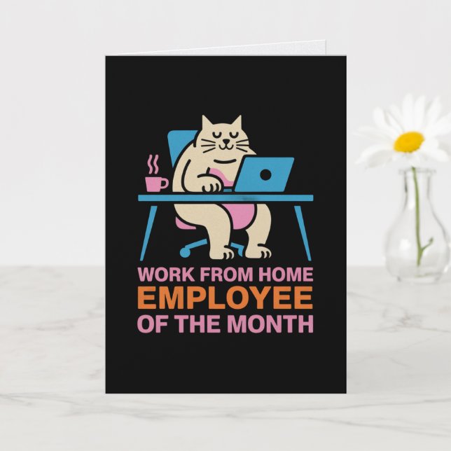 Empleado del Mes Trabajando desde Casa Tarjeta (Planta pequeña)