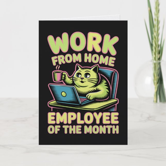 Empleado del Mes Trabajando desde Casa Tarjeta (Anverso)