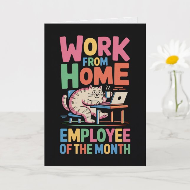 Empleado del Mes Trabajando desde Casa Tarjeta (Planta pequeña)