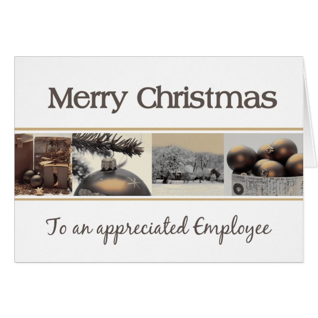 Empleado Merry Christmas sepia (Anverso (Horizontal))