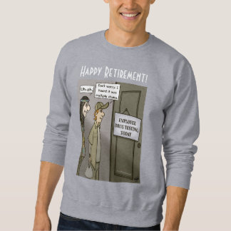 Empleado probando sudadera azul de la Marina mascu