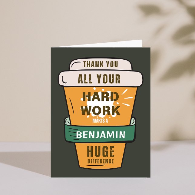 Empleado Su DuroTrabajo Hace Una Tarjeta De Difere (Employee Your HardWork Makes Huge Difference Card)