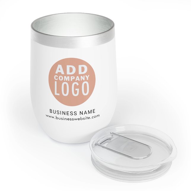 Empleados de la empresa con logotipo empresarial m (Custom Modern Business Logo Company Employees Thermal Wine Tumbler)