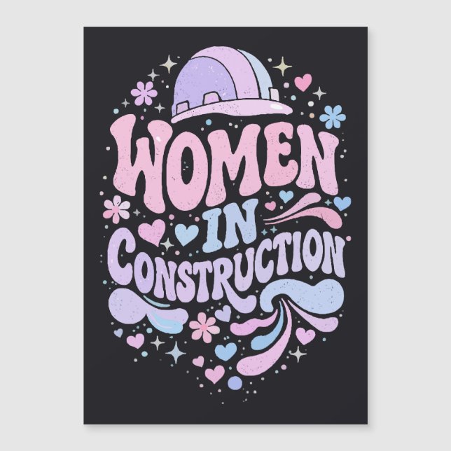 Empoderamiento Retro de Mujeres en la Construcción (Anverso)