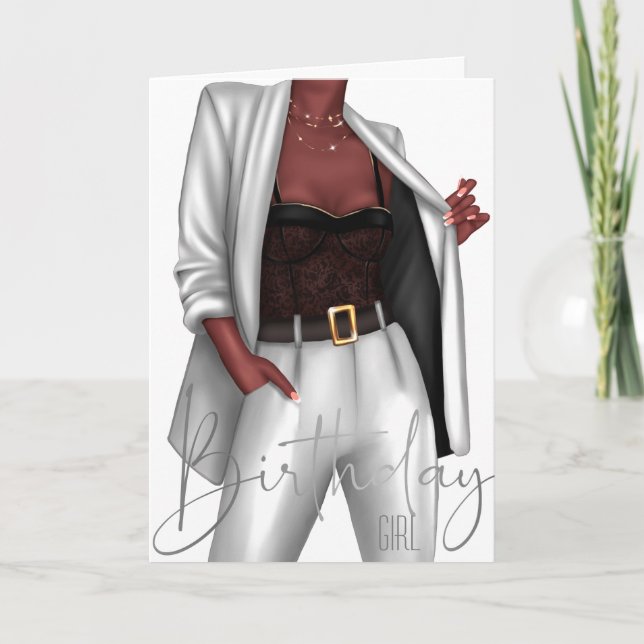 Empoderando la tarjeta de cumpleaños "Chica Jefe"  (Anverso)