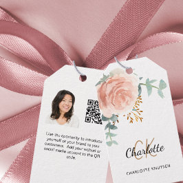 Empresa de monograma Rosa QR foto etiqueta de Inst