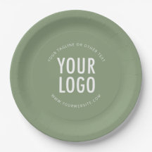 Empresa de Platos de Papel Verde Salvia con Logoti
