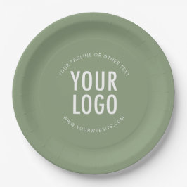 Empresa de Platos de Papel Verde Salvia con Logoti