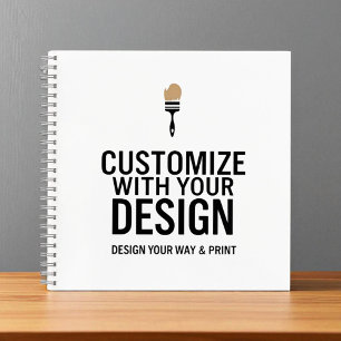 Empresa minimalista con cuaderno personalizado y m