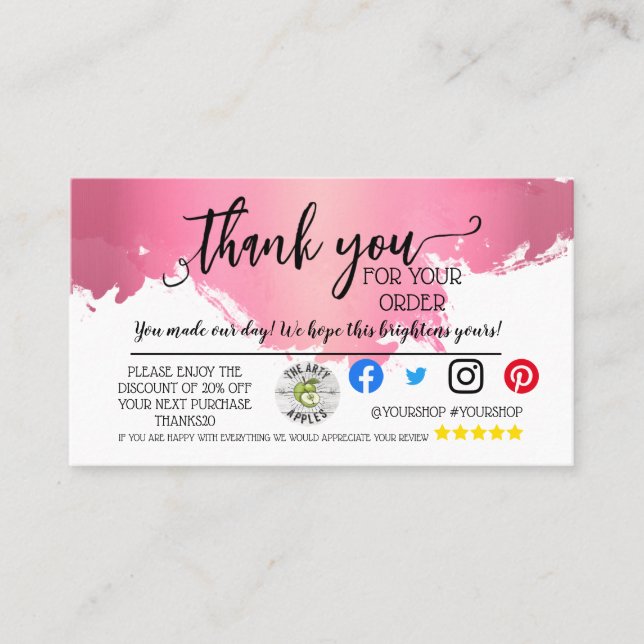 Empresarial Gracias Insertar tarjeta de presentaci (Anverso)