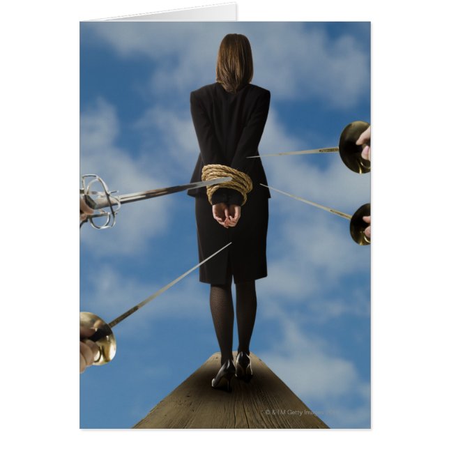 empresario caminando por la plancha (Frente)