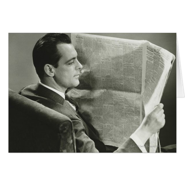 Empresario leyendo el periódico (Anverso (Horizontal))