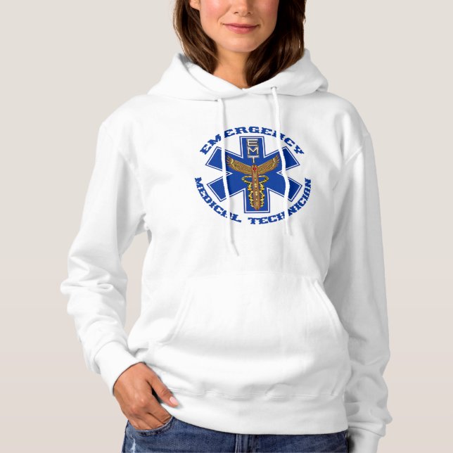 "EMT/EMS" Camisas sudaderas capuchas de las mujere (Anverso)