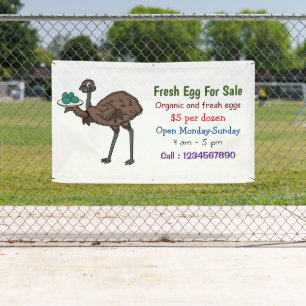 Emu con huevos personalizado señal de huevo fresco