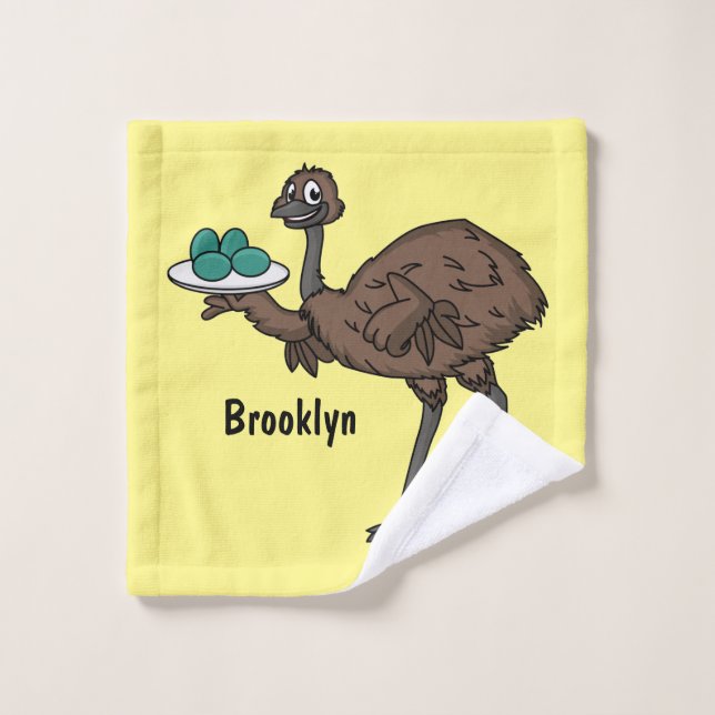 Emu con ilustracion personalizado de huevos (Toallita)