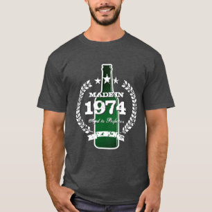 En 1974 camiseta hecha de la muestra de la cerveza