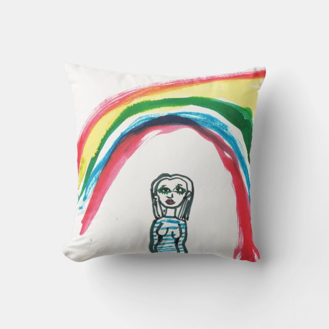En Algún Lugar Bajo Un Cojín decorativo Arcoiris (Anverso)