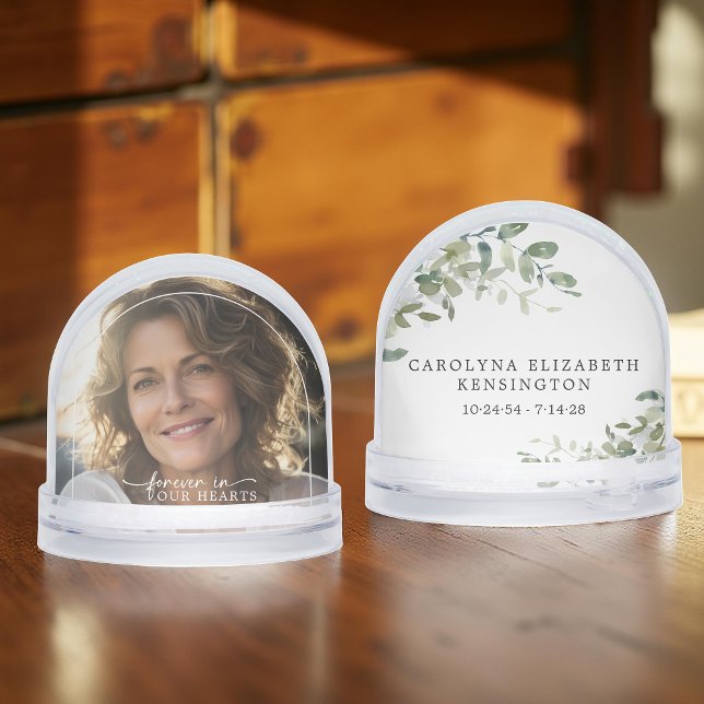 En amor por la memoria Elegante foto Keepsake (In Loving Memory Elegant Photo Keepsake Snow Globe)