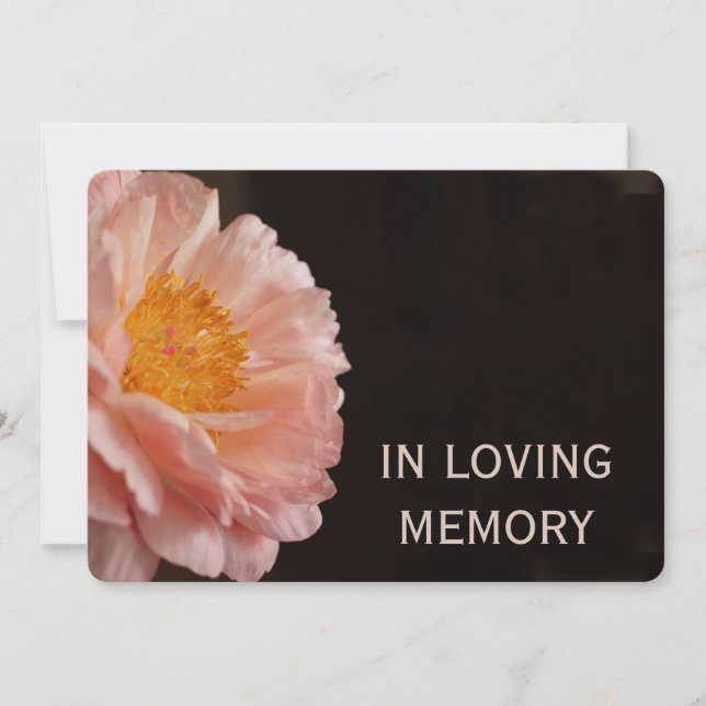 En amor por la memoria Pink Peony Invitación (Anverso)
