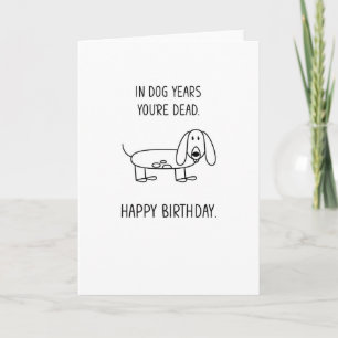 En años de perro, tarjeta de cumpleaños divertida