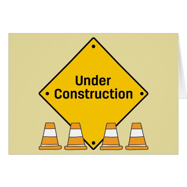 En construcción con texto Personalizado (Anverso (Horizontal))