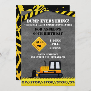 En construcción, fiesta de cumpleaños del bulldoze