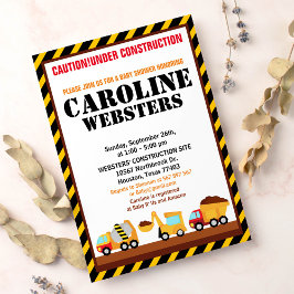 EN CONSTRUCCIÓN Invitación de la Parte Baby Shower