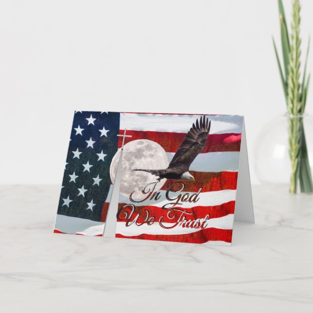 En Dios confiamos en la tarjeta de saludo (Anverso)