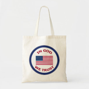 En Dios confiamos en las bolsas de tela patriótica