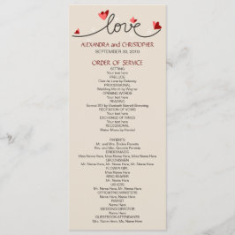 En el amor Programa de bodas de texto simple elega