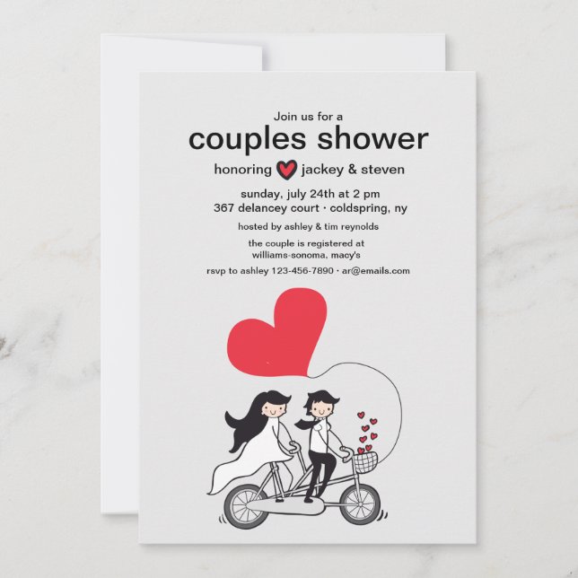 En el amor Regalo Parejas Invitación a la ducha (Anverso)
