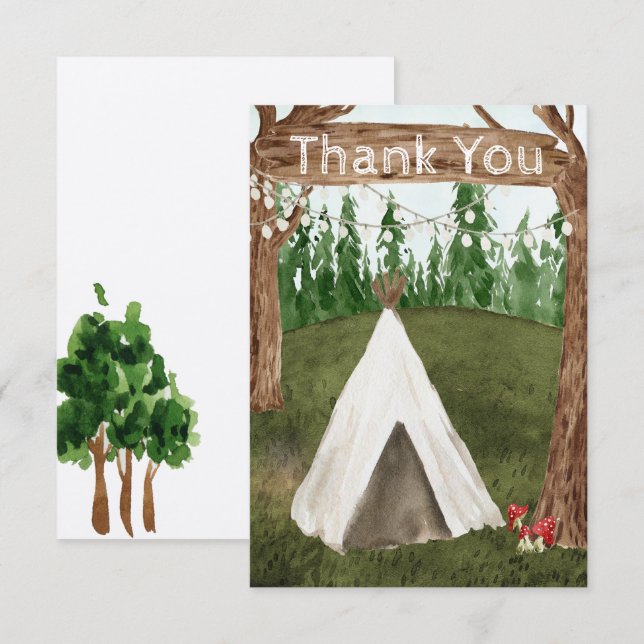 En el bosque Tarjetas de agradecimiento (Anverso / Reverso)