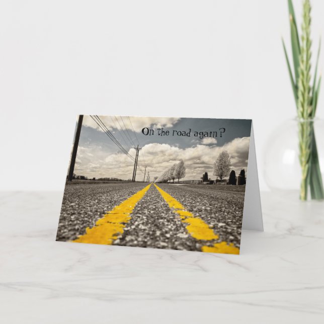 En el camino de nuevo viaje tarjeta de saludo (Anverso)