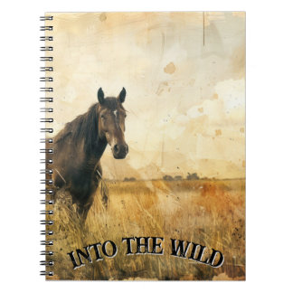 En el cuaderno de espiral de caballos salvajes