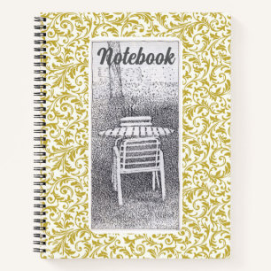 En El Cuaderno Espiral De Jardín Tranquilo Tinta D