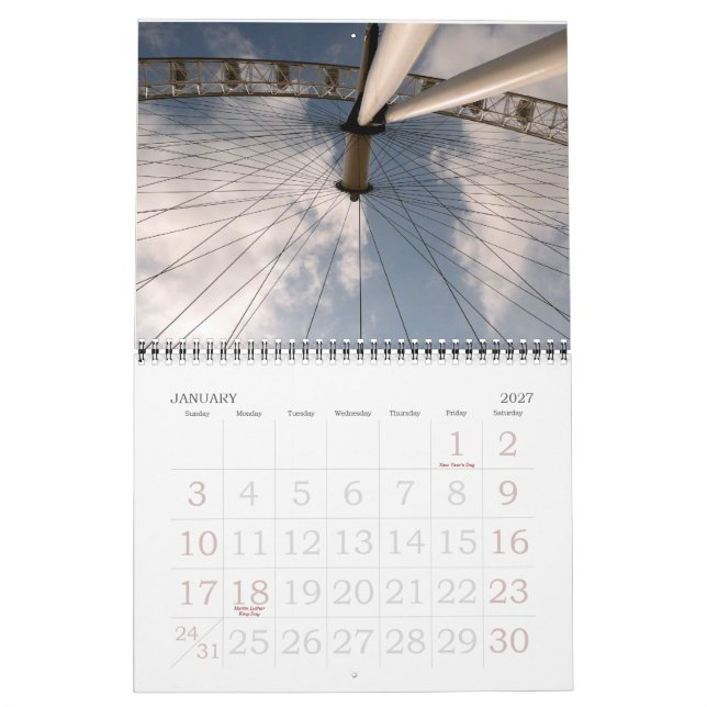 En el extranjero calendario (Jan 2027)