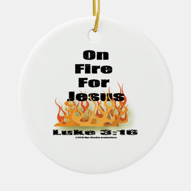En el fuego para el ornamento de Jesús (Frente)