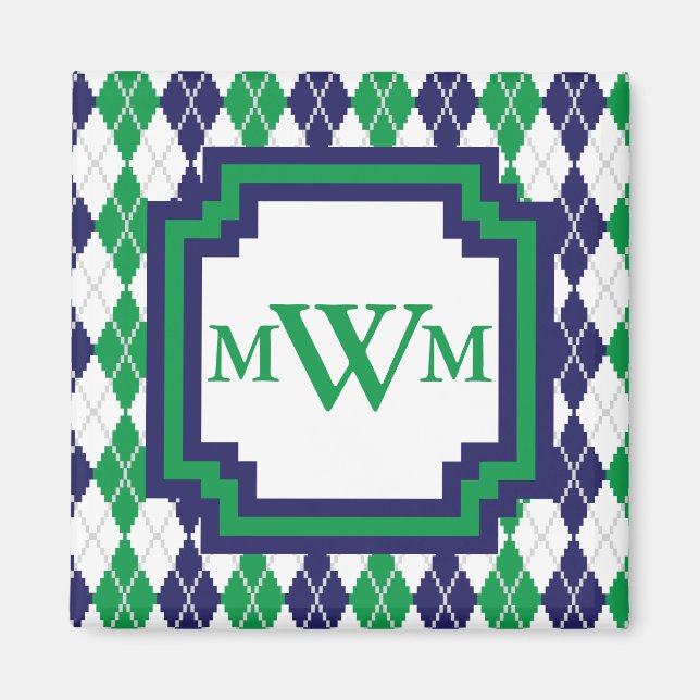 En el imán verde argyle (Frente)