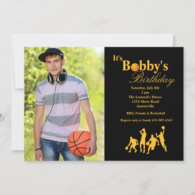 En el nombre de la invitación al baloncesto fotogr (Anverso)